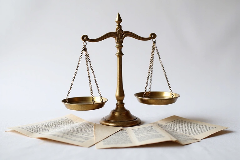 A legal scale balancing justice, symbolizing disclaimers and limitation of liability